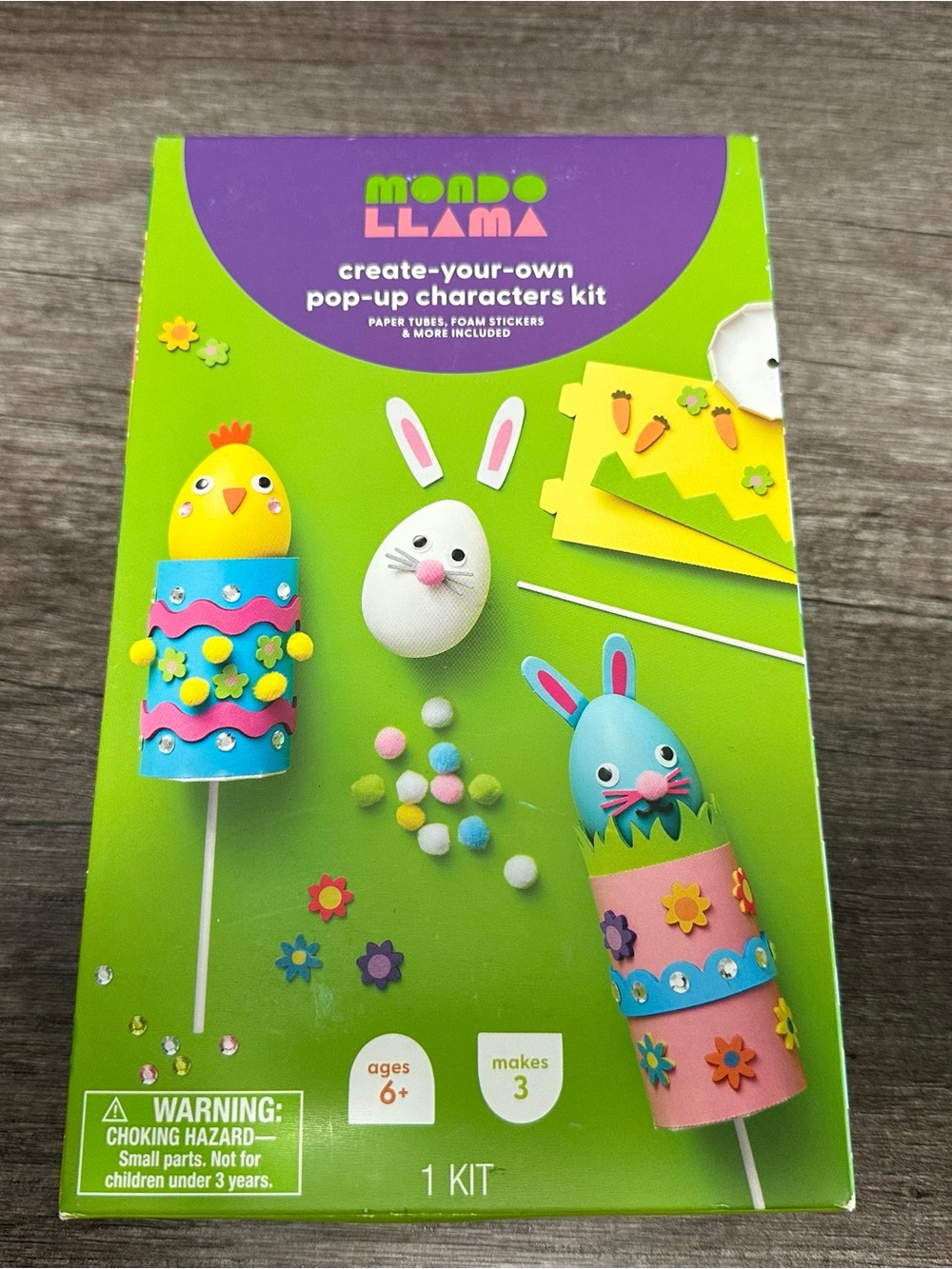 MONDO LLAMA Create-Your-Own Pop-Up Characters Kit - Bright Green